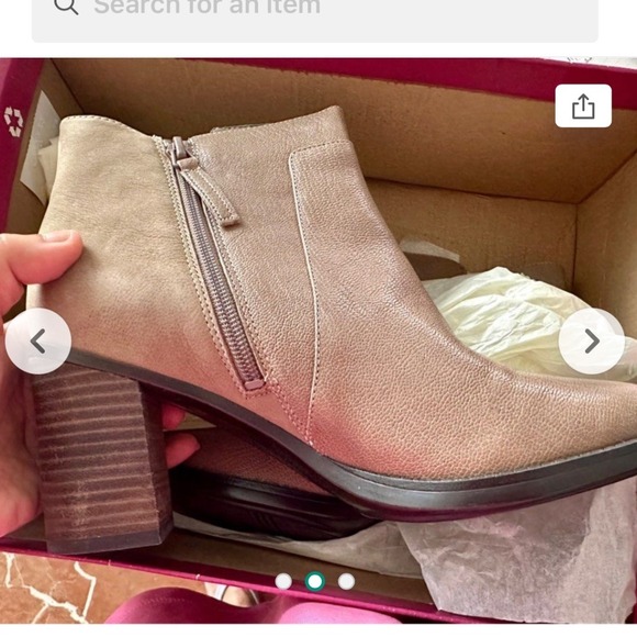Naturalizer Women's Taupe Ankle Boots Buckle‎ Detail Heel Booties Shoes SZ 11 - Picture 2 of 12